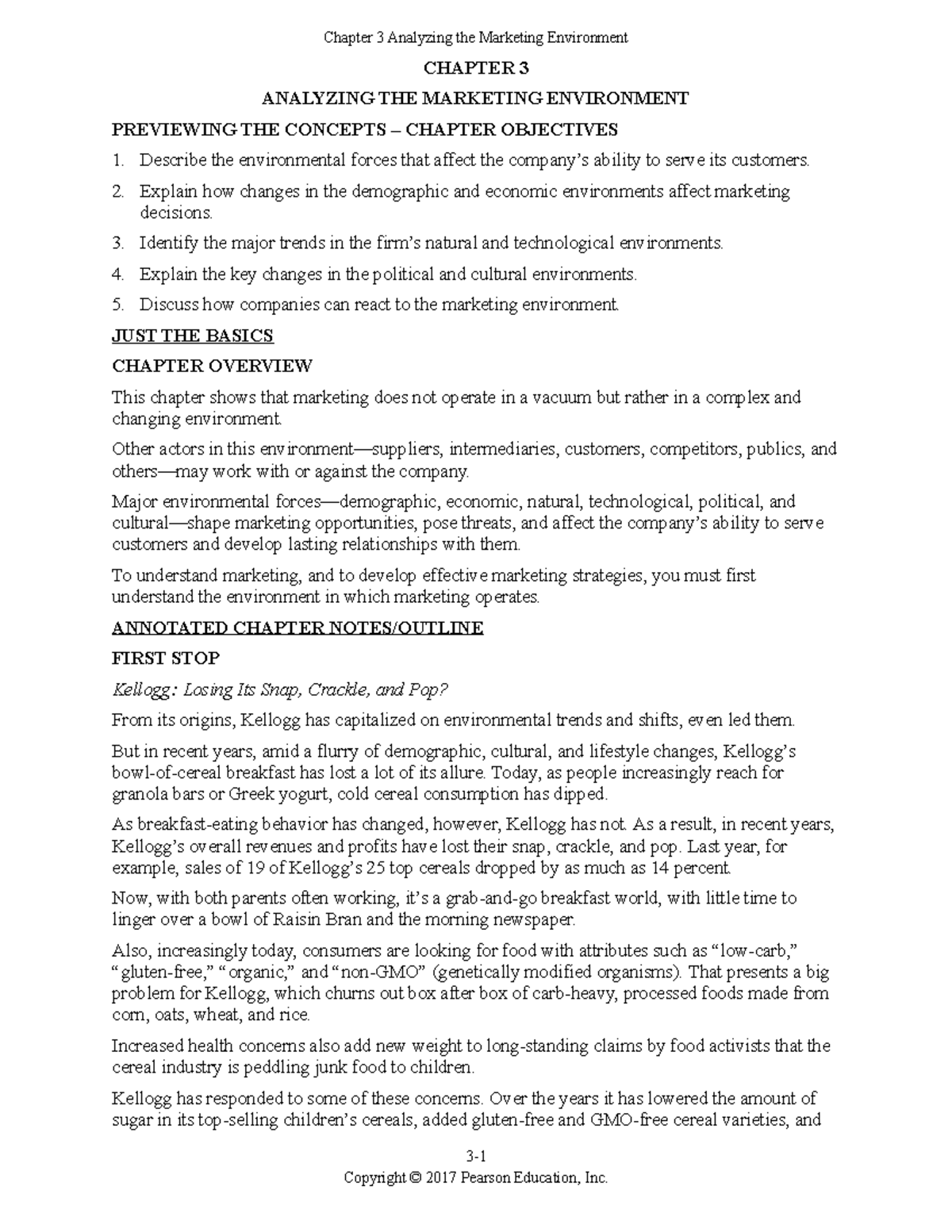 AK 13ed chapter 3 - Lecture notes 3 - Chapter 3 Analyzing the Marketing ...