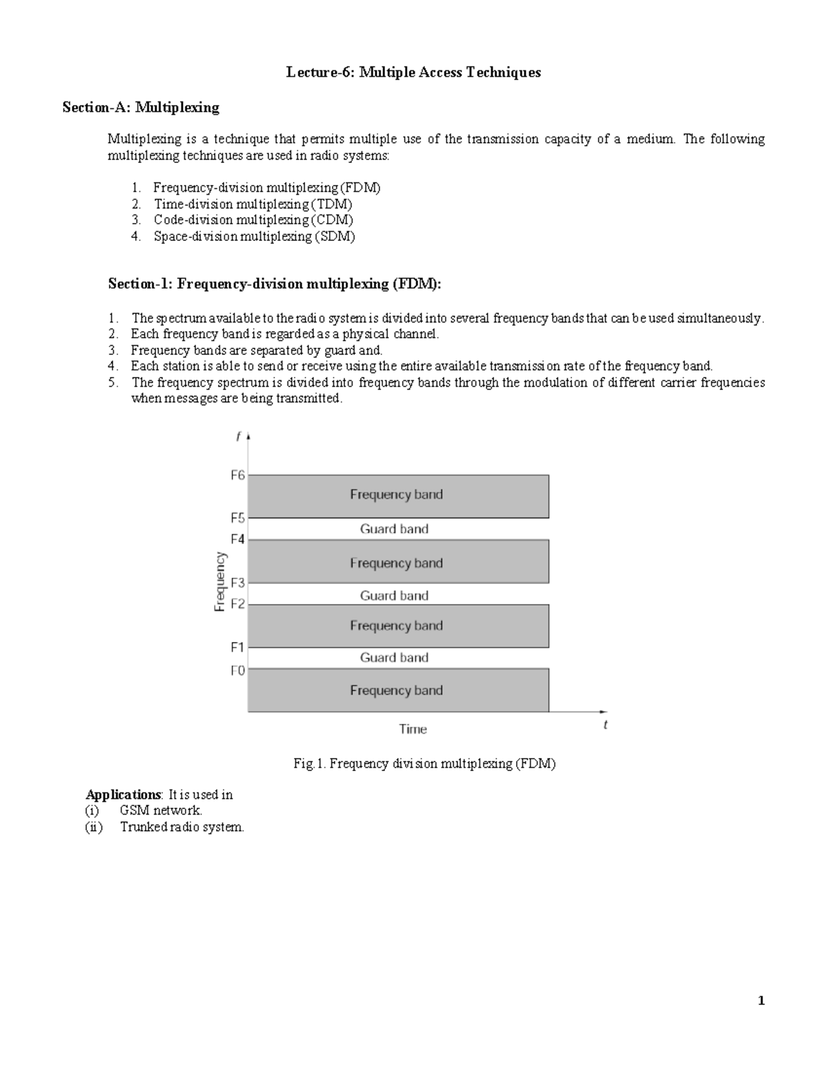 Multiple Access Techniques, Multiplexing Lecture6 Multiple Access