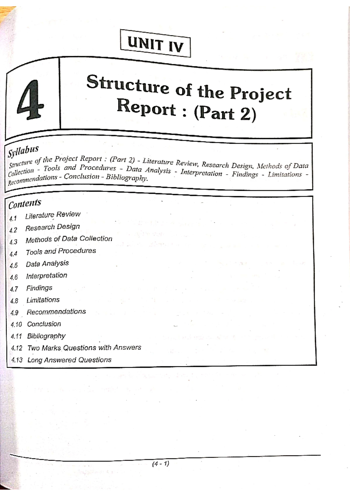 PRW u3 tech - unit 3 - UNIT 3 Structure of the Project Report : (Part 1 ...