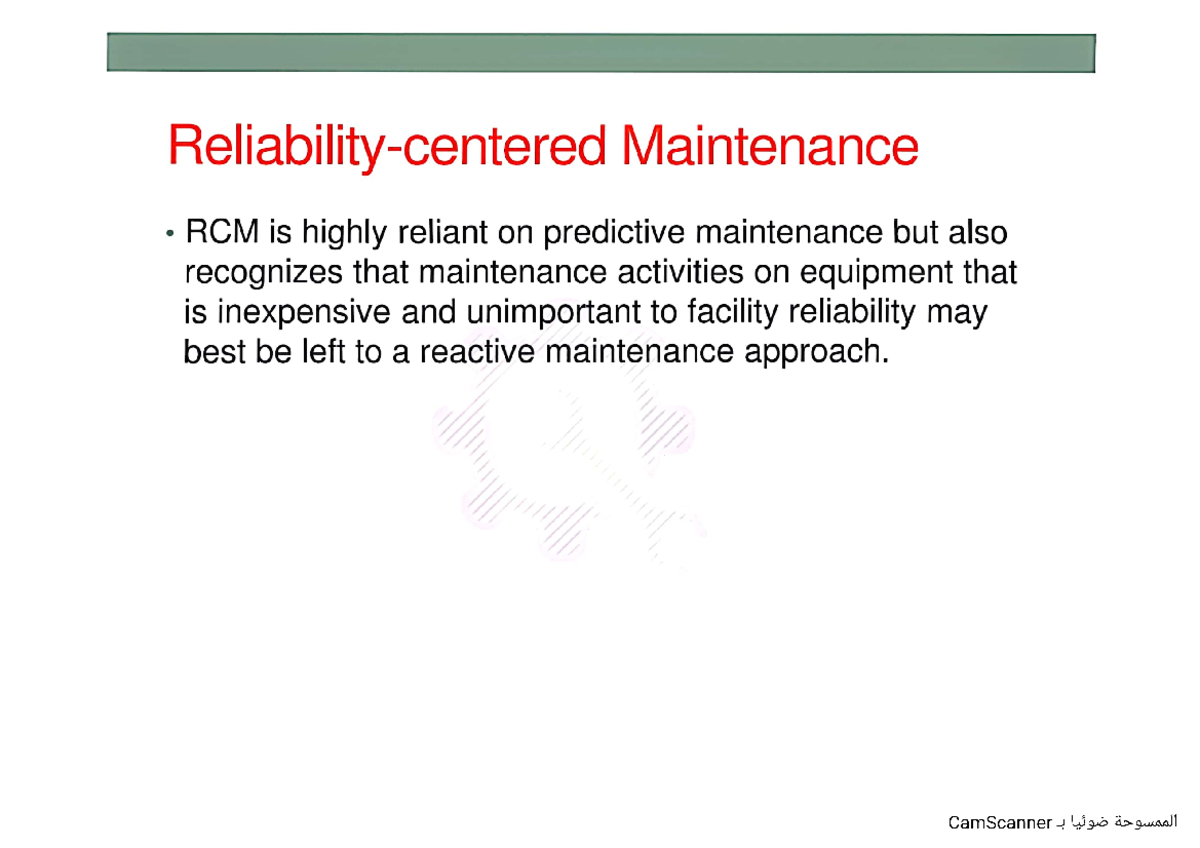 P7 - Maintenance management - Studocu