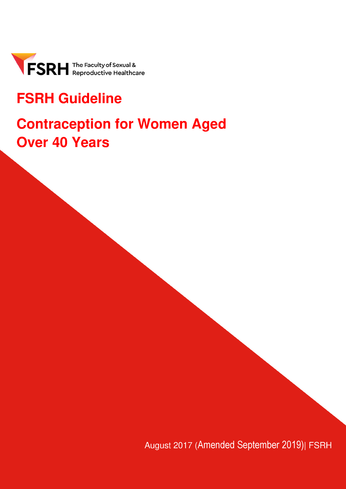 Fsrh Guideline Contraception Aged Over 40 Sep 2019 - FSRH Guideline ...