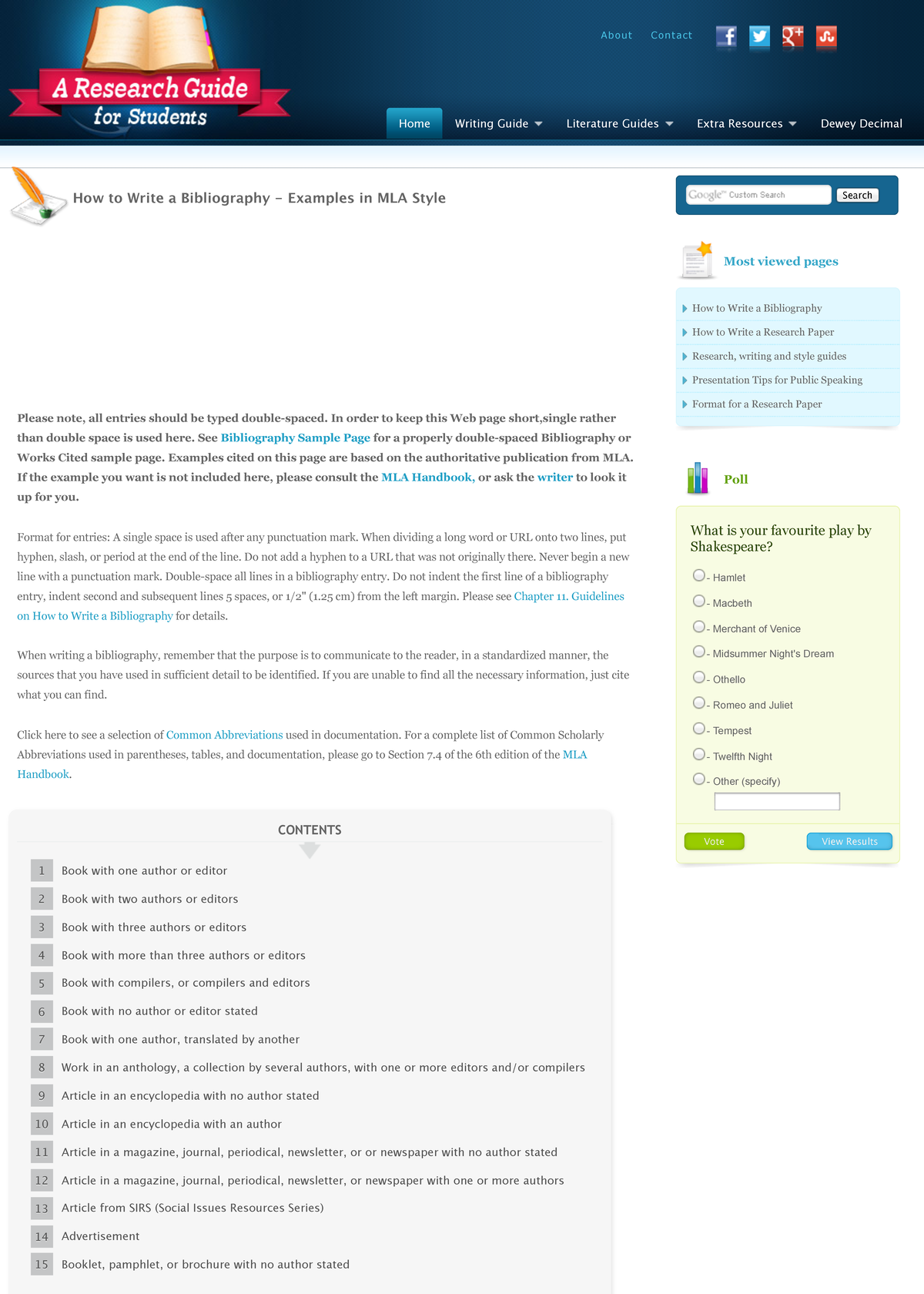 How to Write a Bibliography - Examples in MLA Style - In order to keep ...