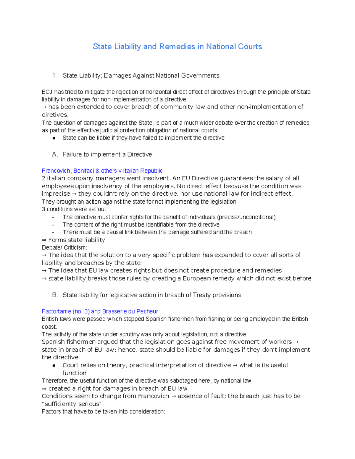 Lecture 4 - Revisions - State Responsibility - Olga Thompson & Ronan ...