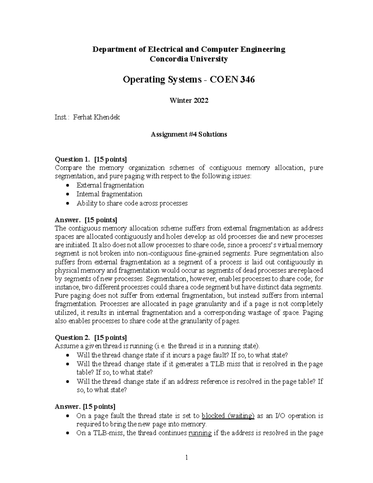 Asg4W2022Sol as4 sol 1 Department of Electrical and Computer