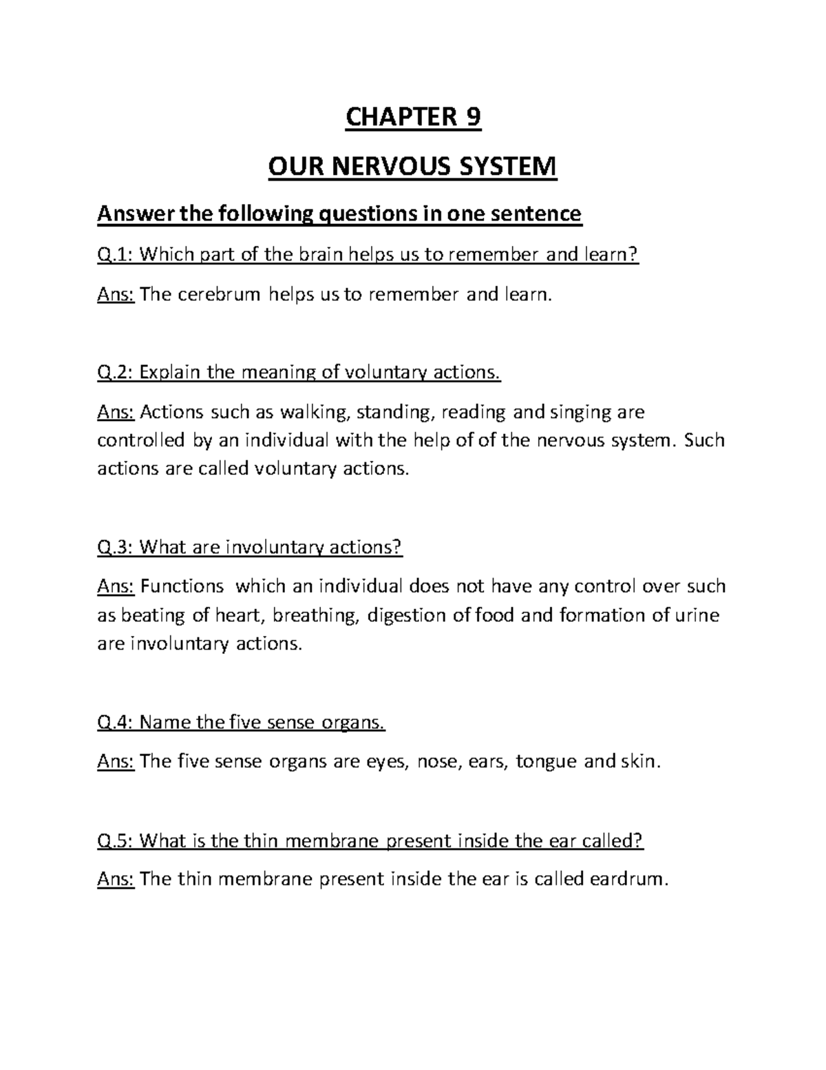 nervous system case study answers