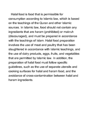 introduction to halal folio - INTRODUCTION In Islam, the dietary ...
