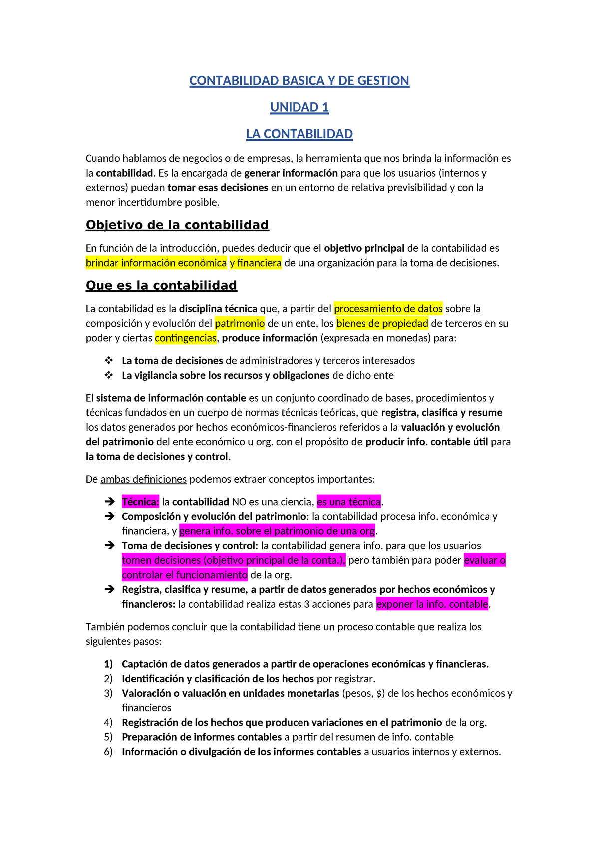 Resumen Modulo 1 Y 2 Contabilidad Basica Y De Gestion Unidad 1 La Contabilidad Cuando 3184