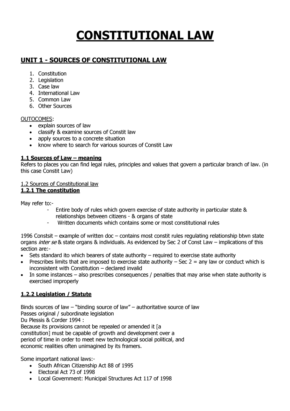 csl-summary-notes-constitutional-law-unit-1-sources-of