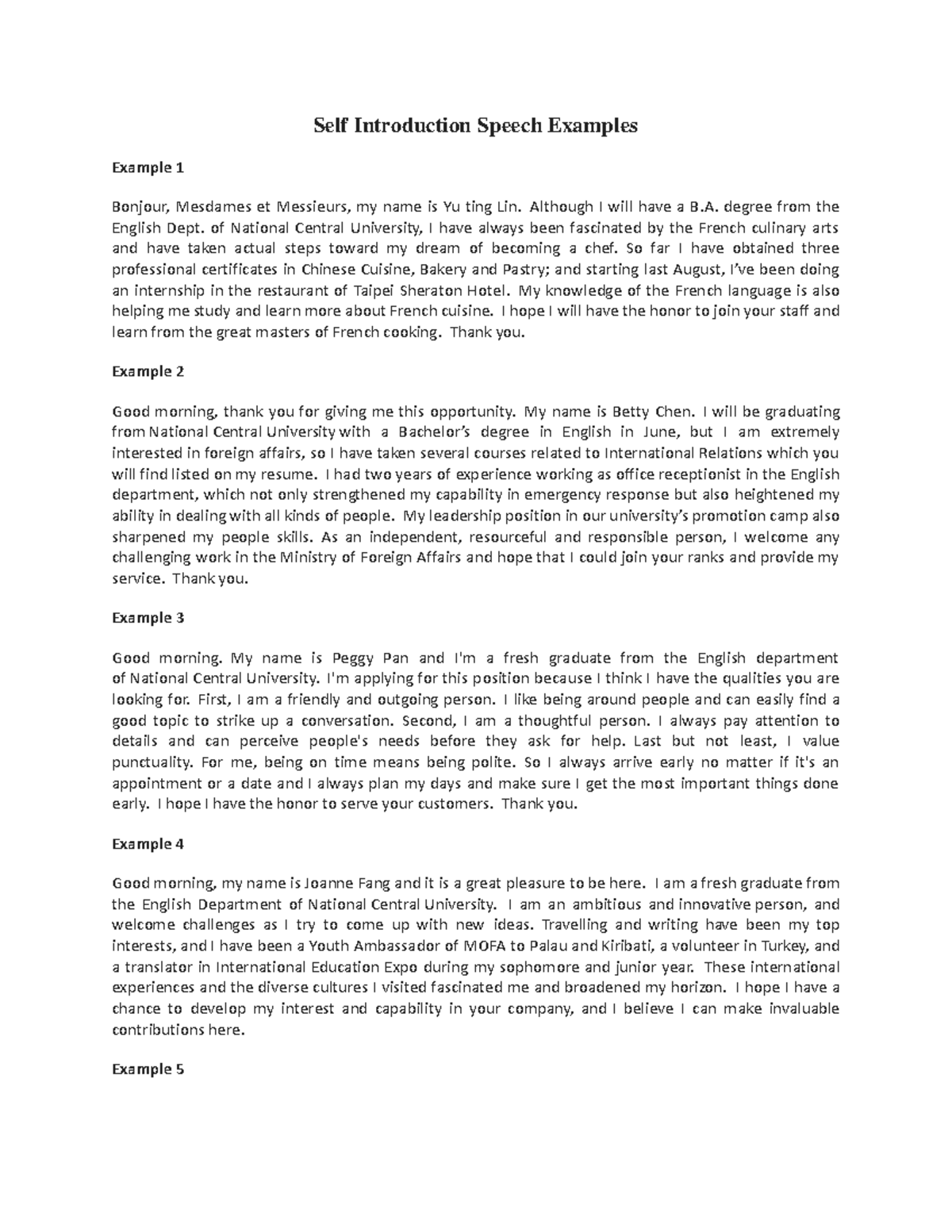 Self Introduction Speech Examples Self Introduction Speech Examples self-introduction-speech-examples-self-introduction-speech-examples