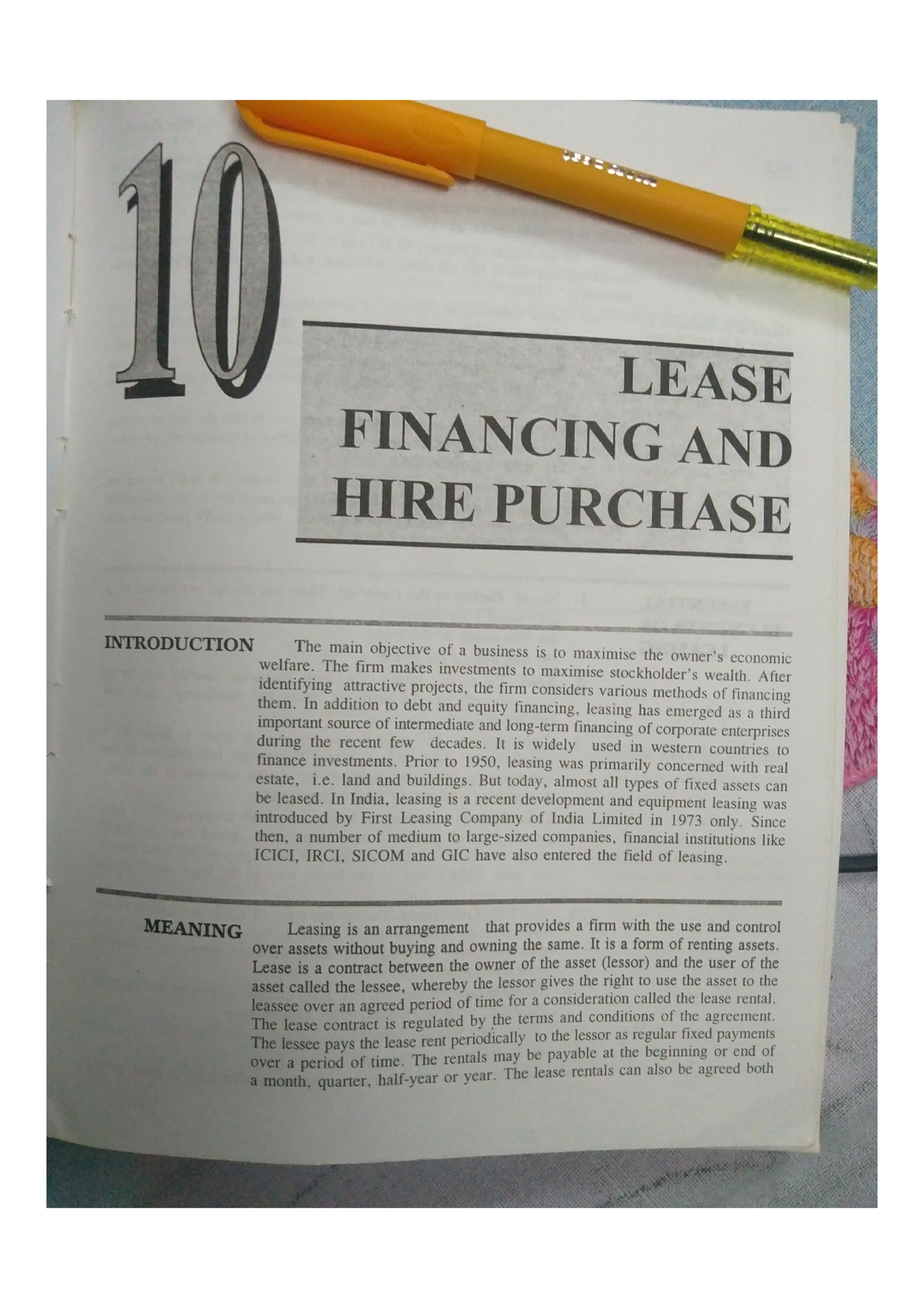 Lease Financing Hire Purchase Studocu