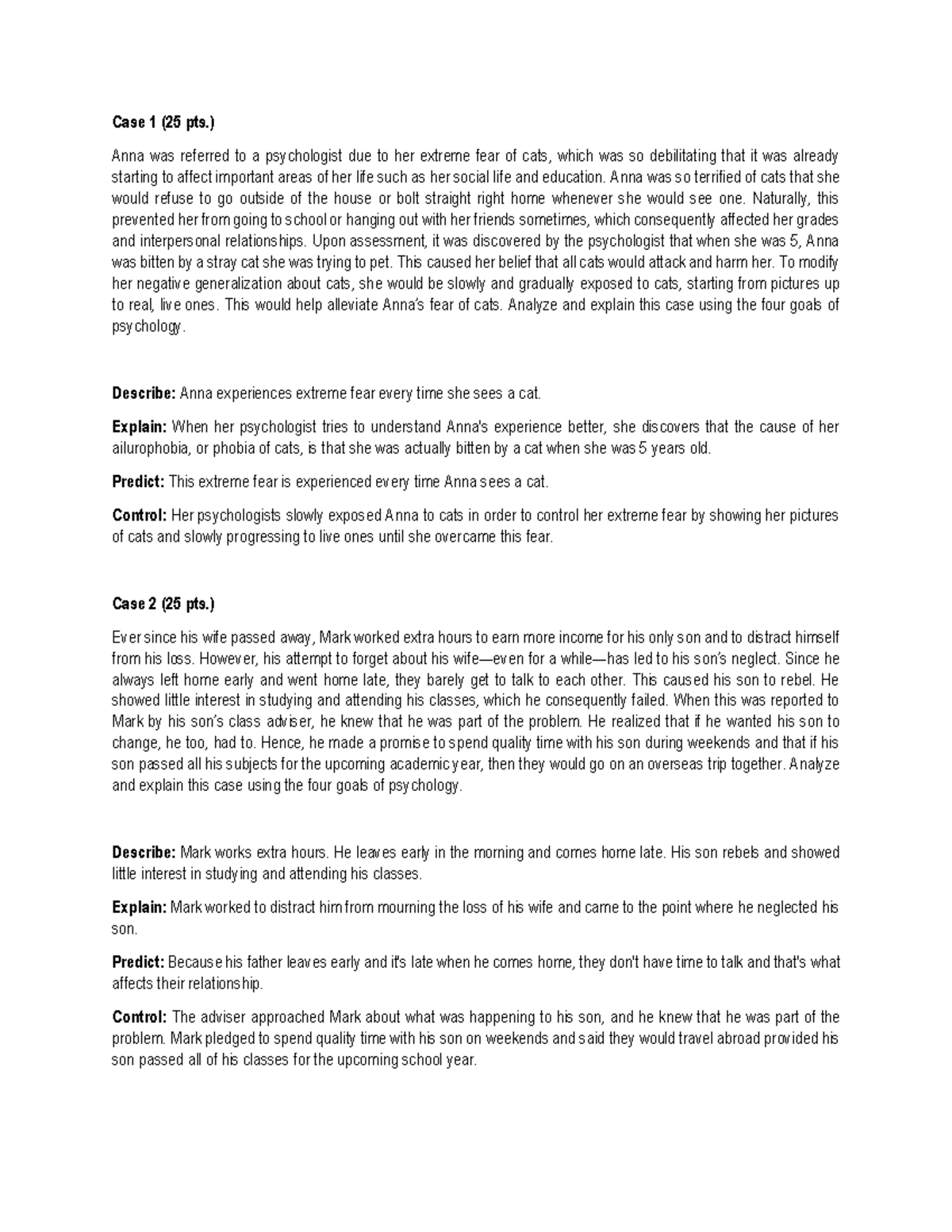 Case Analysis Intro - Case 1 (25 pts.) Anna was referred to a ...