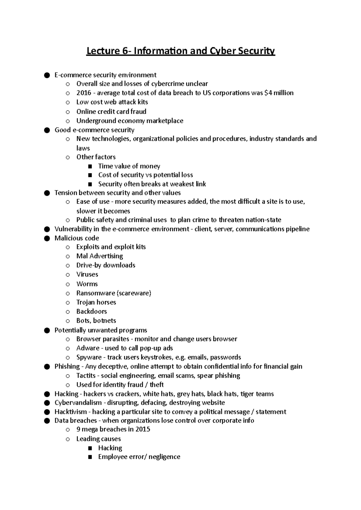 Lecture 6 - Info and Cyber Security - Lecture Information and Cyber ...