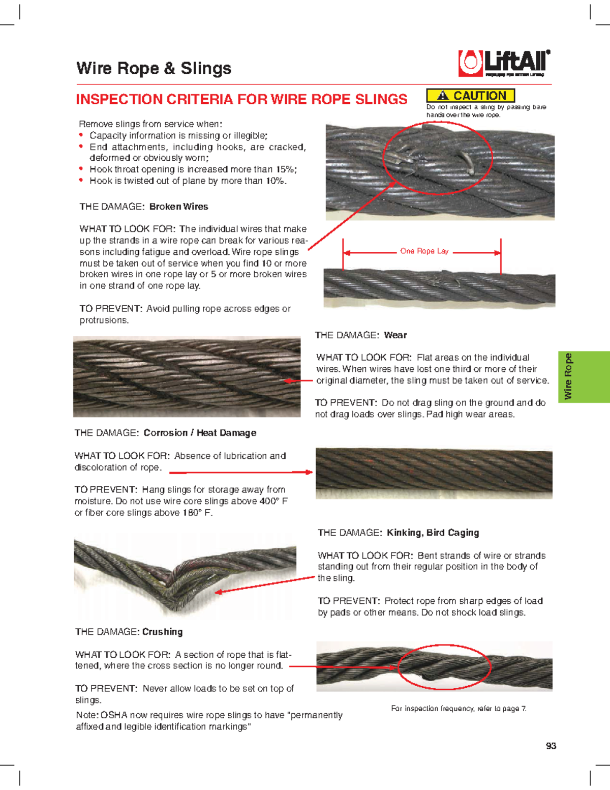 Daños a cable de acero wirerope Wire Rope & Slings Wire Rope 93