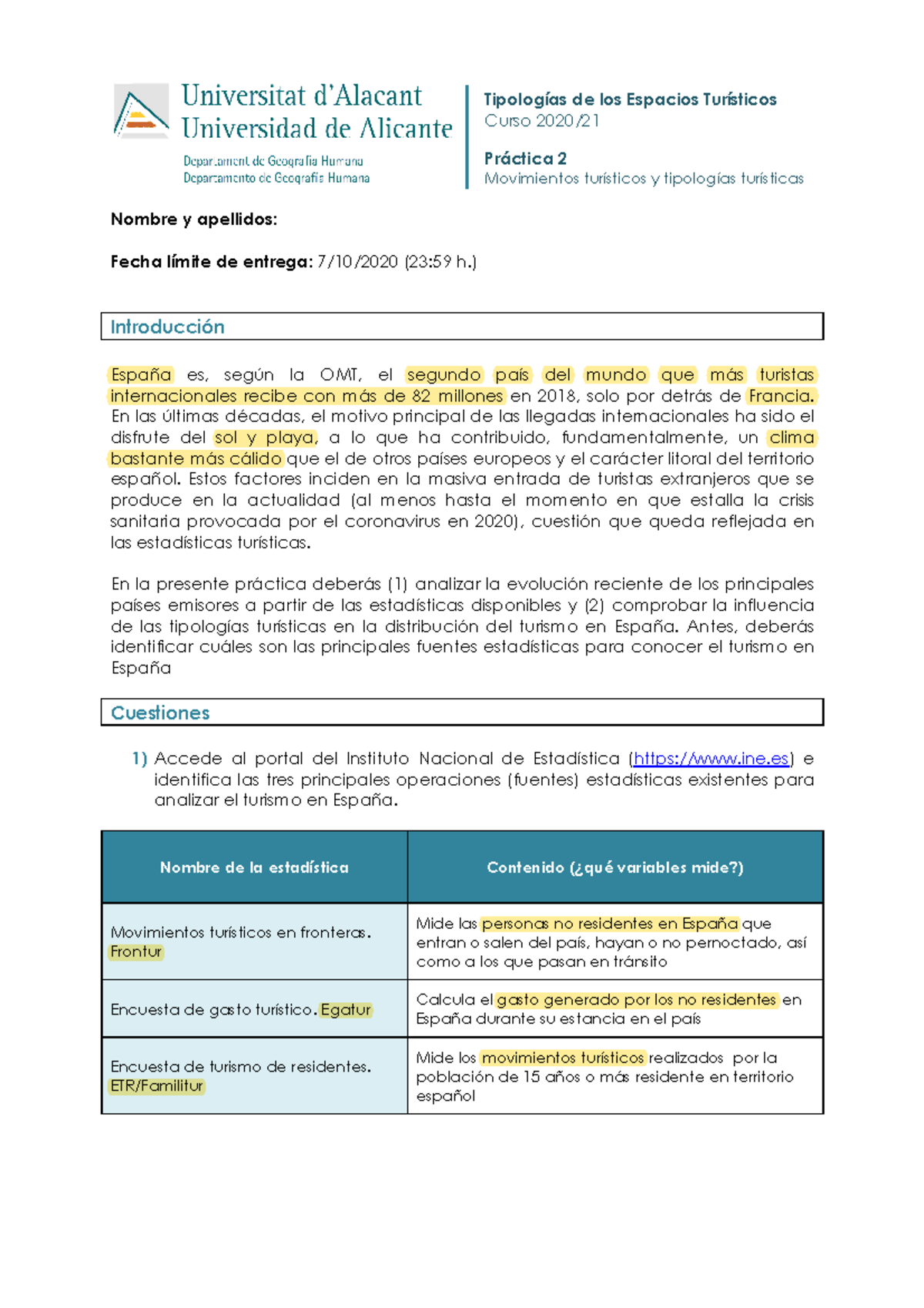 TET21 Practica 02 Resuelta - Tipologías De Los Espacios Turísticos ...