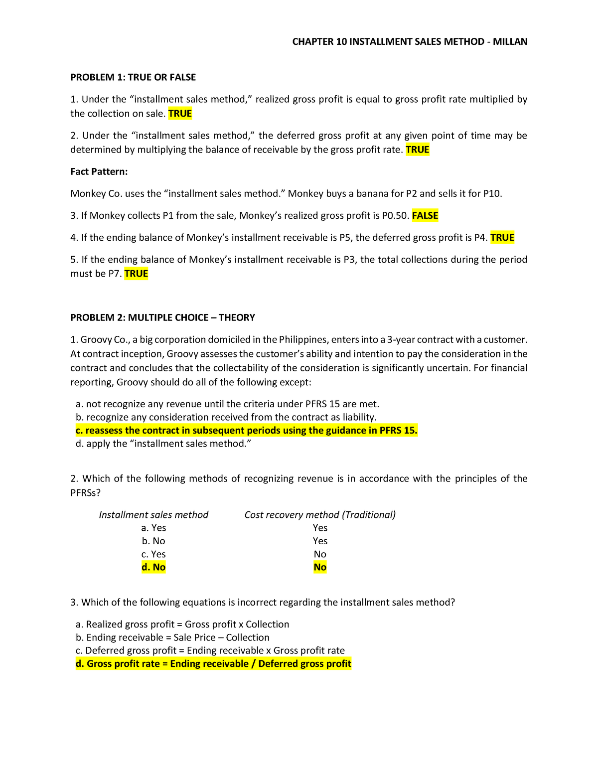 installment-sales-prac-chapter-10-installment-sales-method-millan