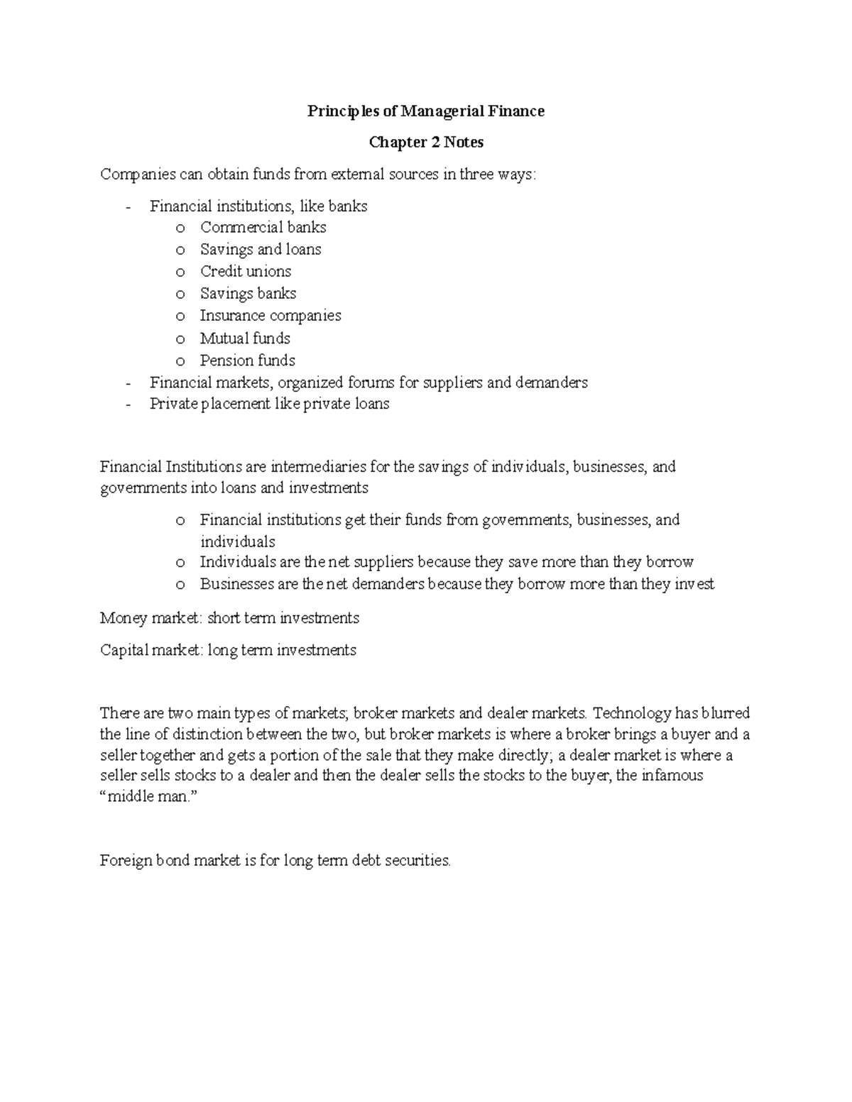 Chapter 2 - Lecture notes 2 - Principles of Managerial Finance Chapter ...