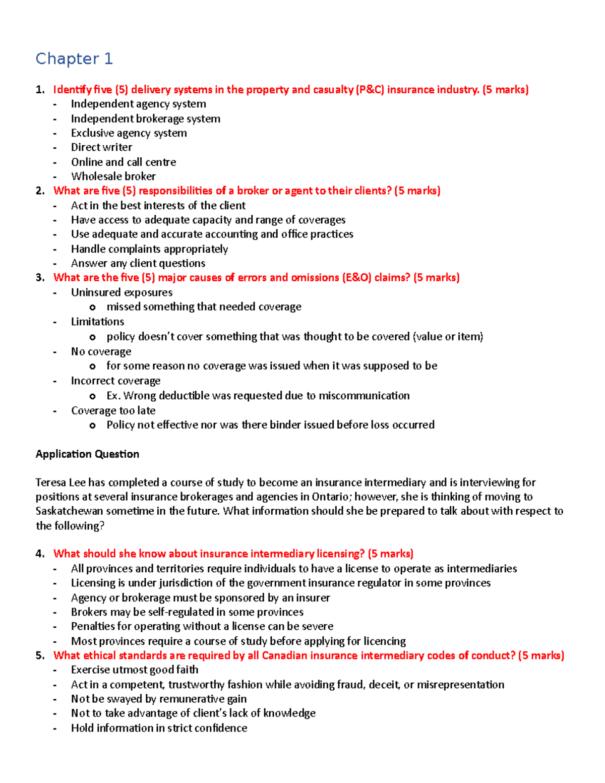 C130 Practice Question Ch. 1-6 - Chapter 1 Identify five (5) delivery ...