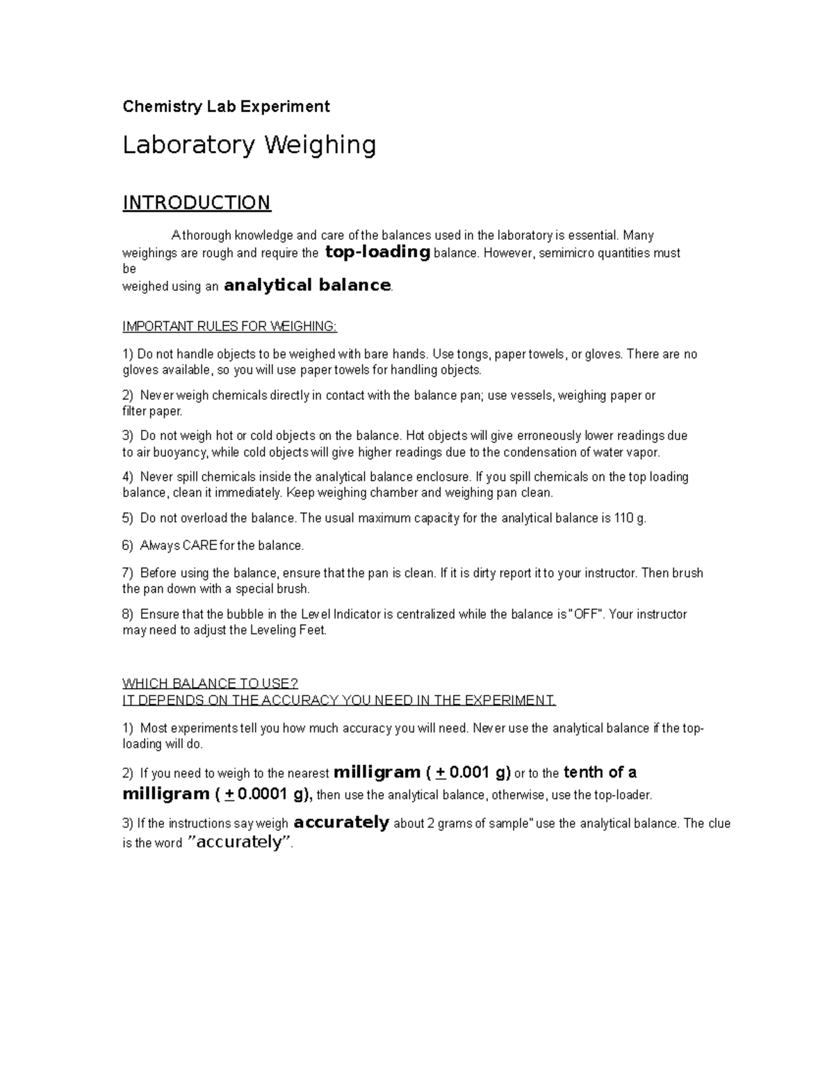 coursework example chemistry