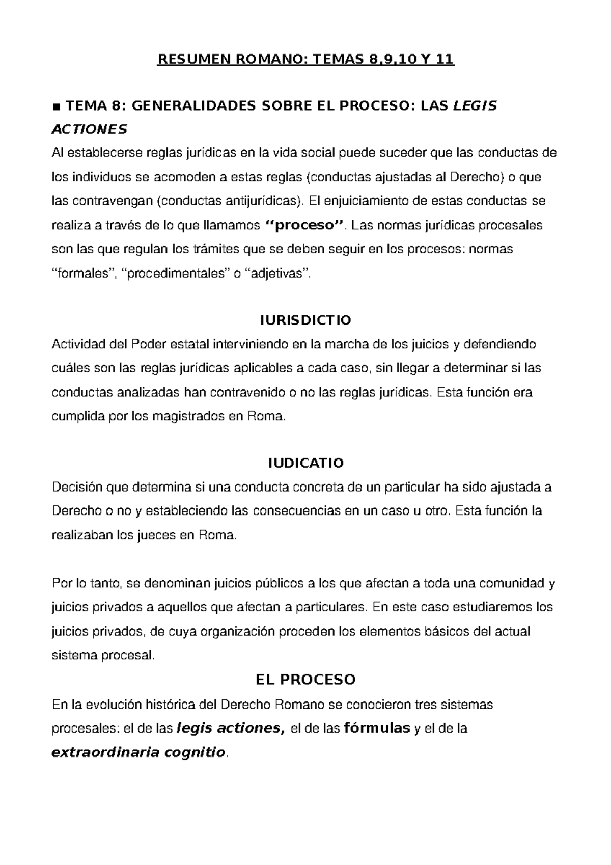 Resumen romano de algunos temas - RESUMEN ROMANO: TEMAS 8,9,10 Y 11 ...