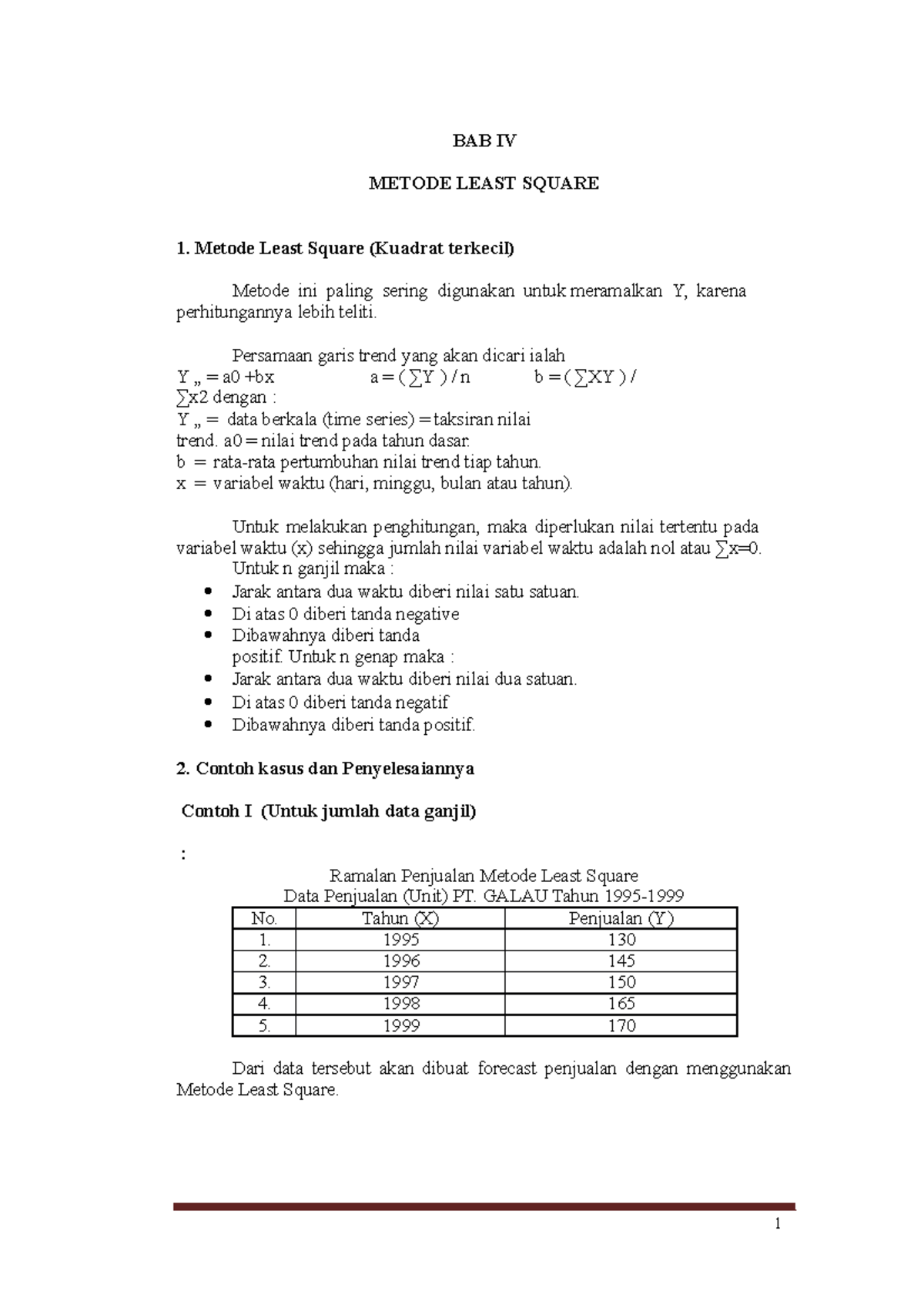 Modul Statistik Deskriptif Bab 4 Metode Least Square - BAB IV METODE ...