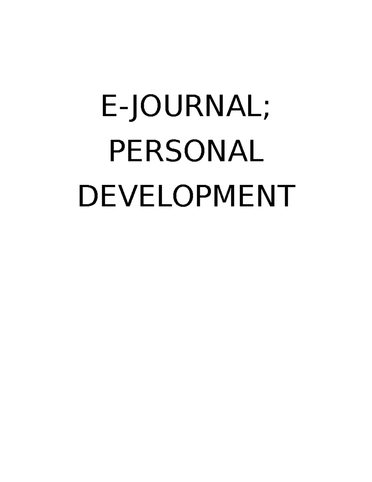 personal development, EMOTIONAL INTELLIGENCE - E-JOURNAL; PERSONAL ...