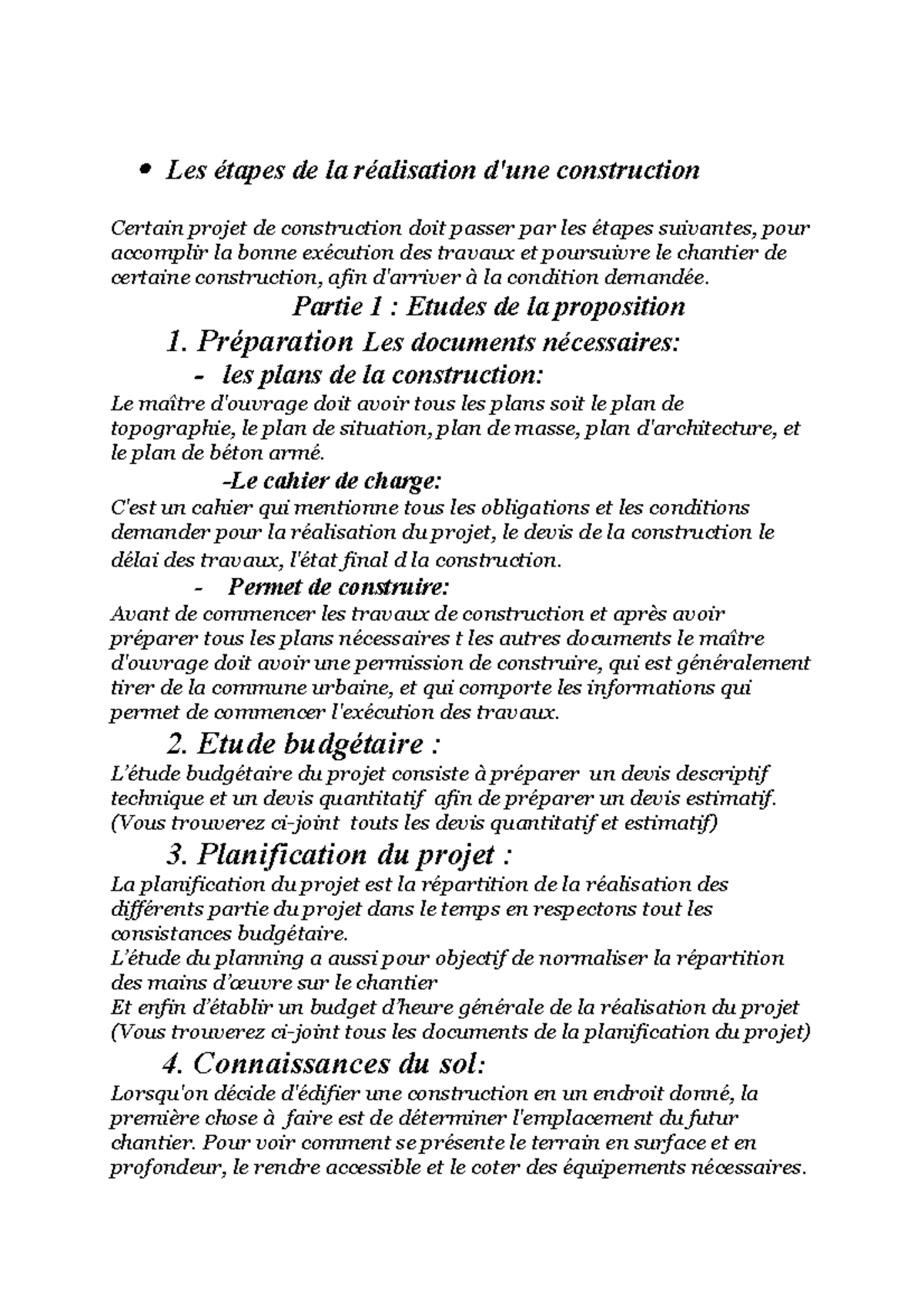Les tapes de la ralisation d un batiment - Les étapes de la réalisation ...