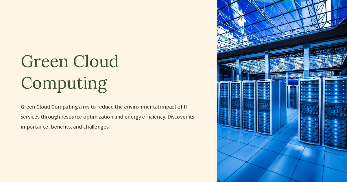 Green Cloud Computing (19-SE-12, 19-SE-10) - Izhar Hussain - Green ...