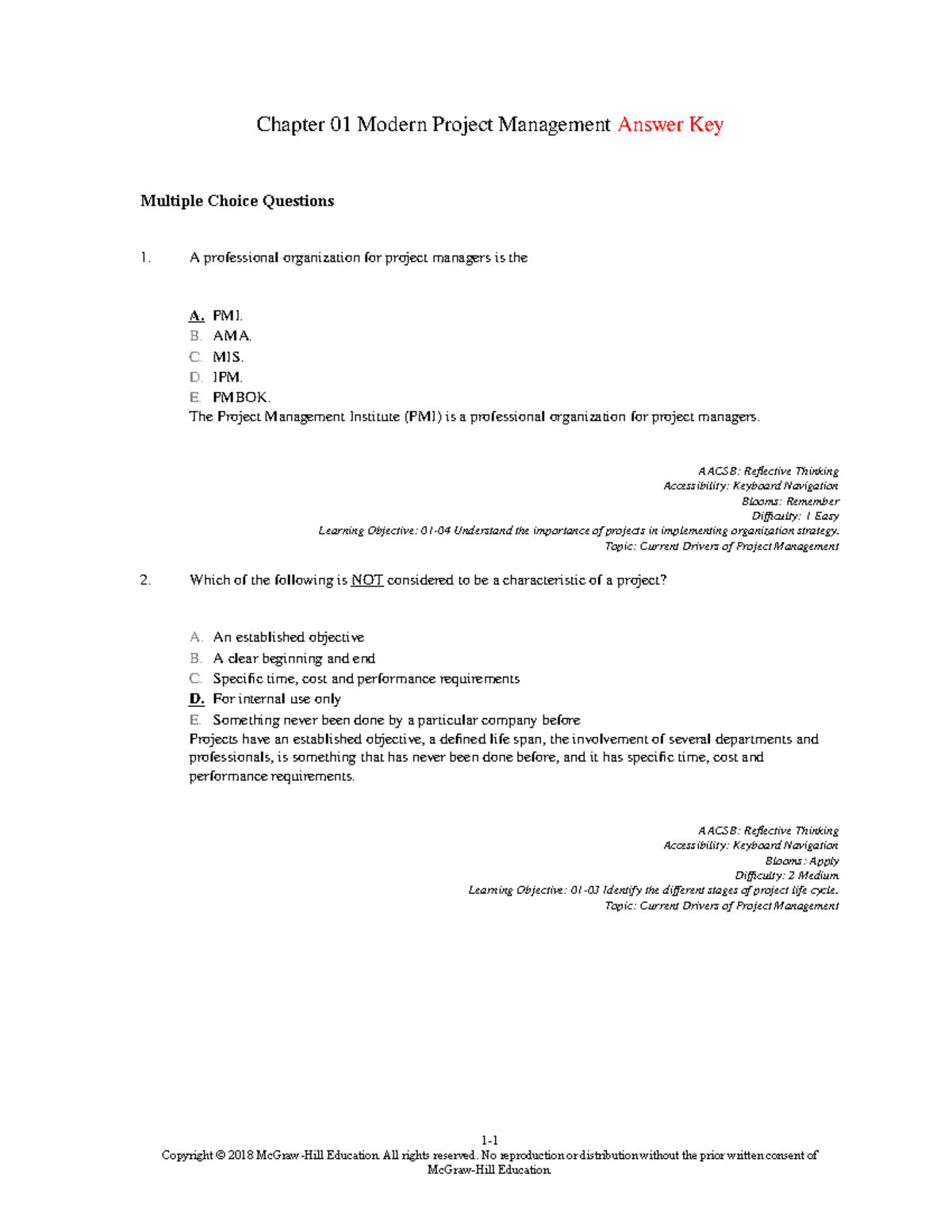 TBChap 001 - Project Management - Chapter 01 Modern Project Management ...