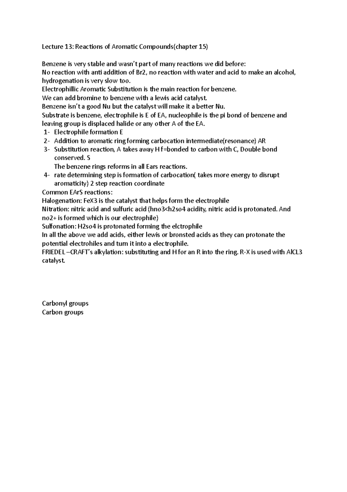 Lecture 13 -mcgill organic chemistry notes - Lecture 13: Reactions of ...