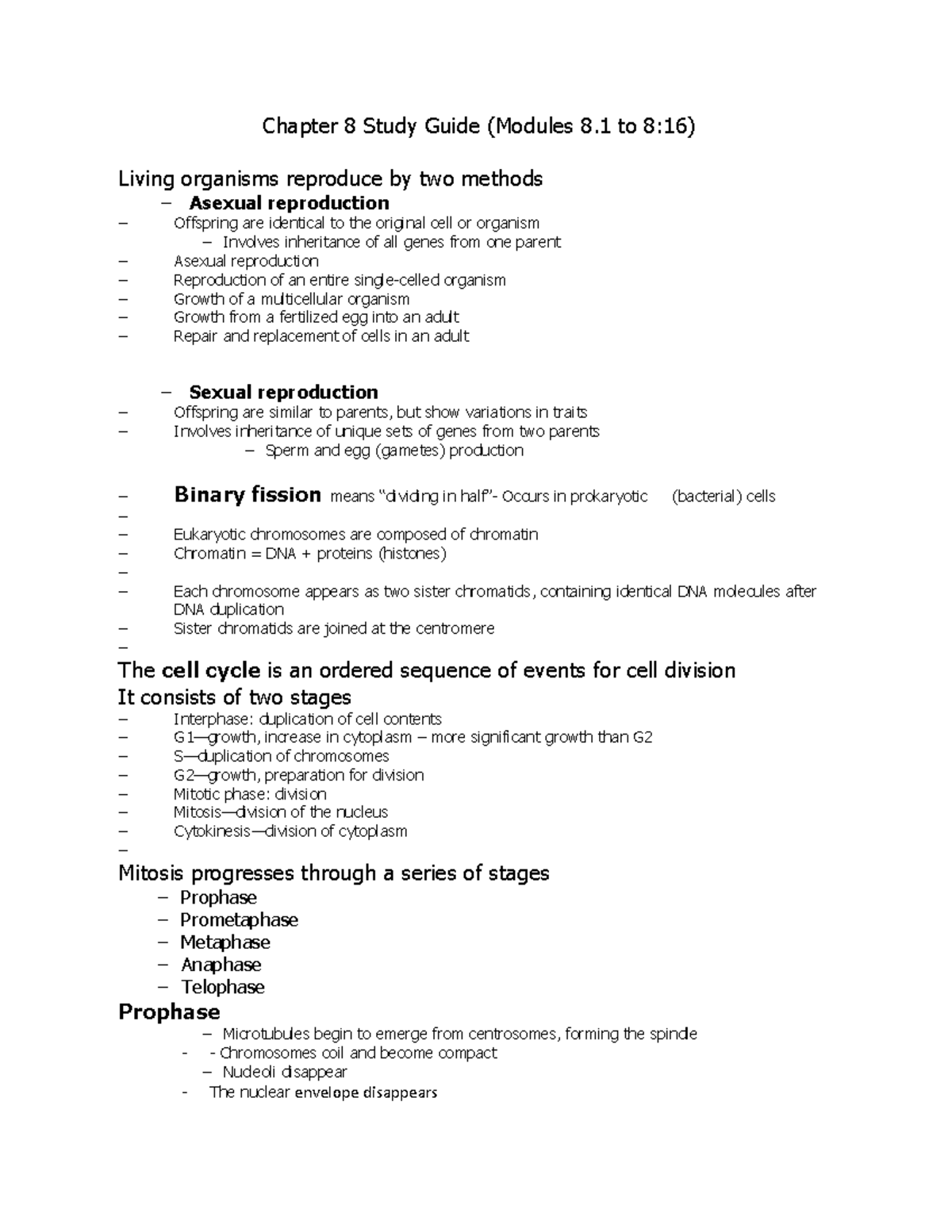 Study Guide - Chapter 8 - Chapter 8 Study Guide (Modules 8 to 8:16 ...