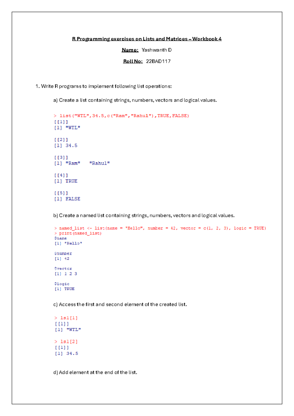 4 R List and Matrix - R Programming exercises on Lists and Matrices ...