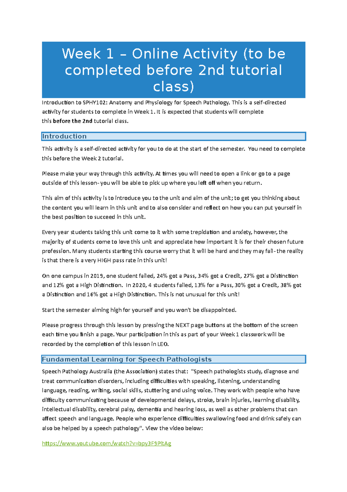 Week 1 - Online Activity - Week 1 – Online Activity (to be completed ...