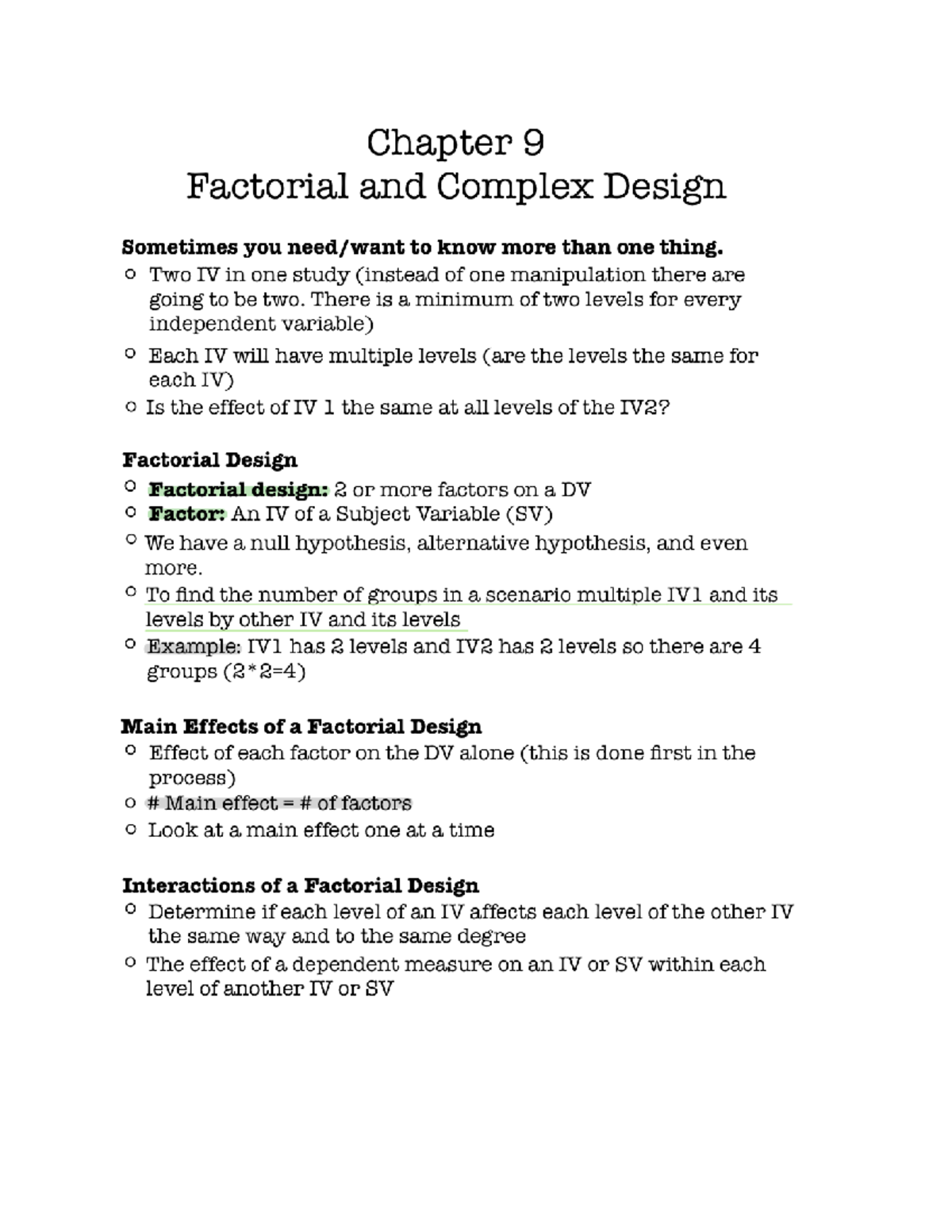 Factorial and Complex Design - PSY215 - Studocu