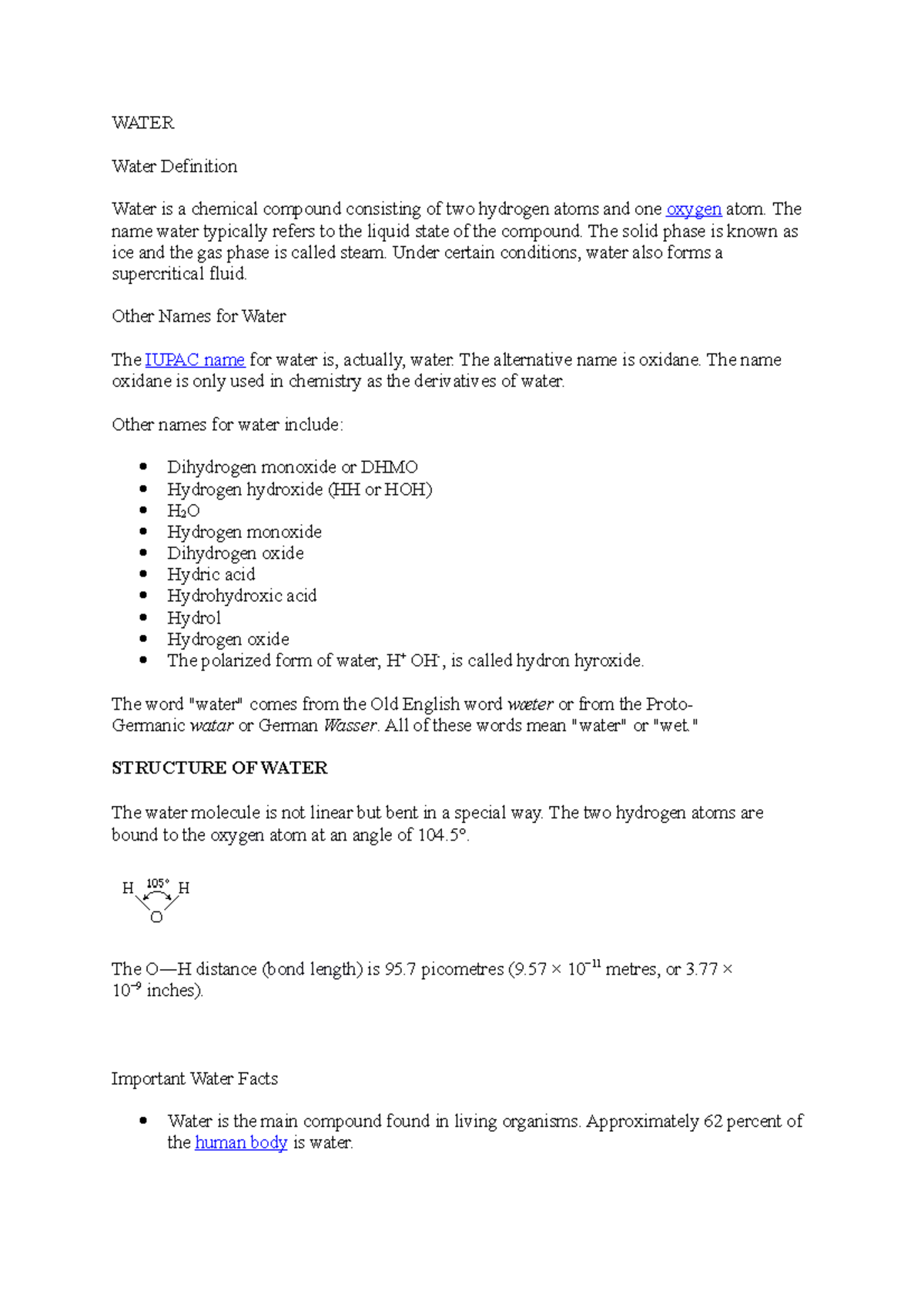 Water chem 115 Basic biochemistry for school of health sciences