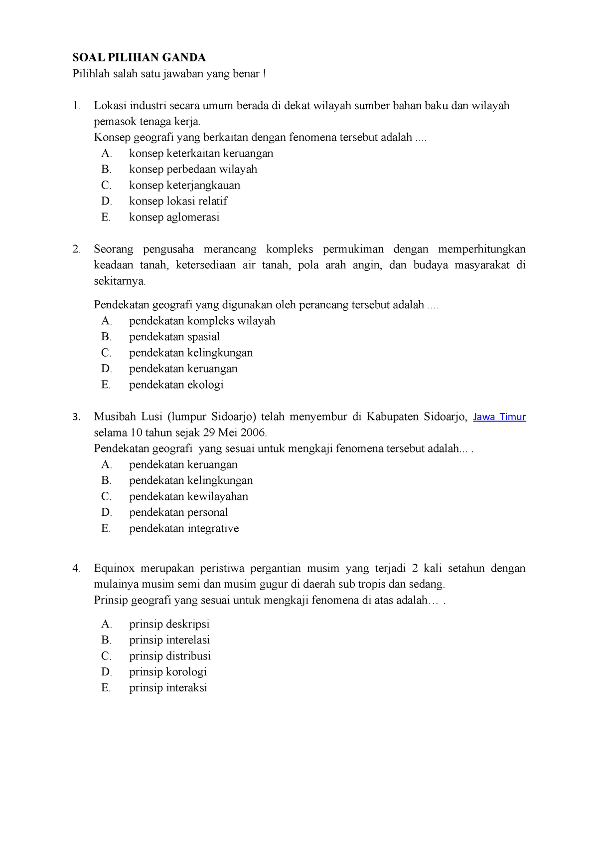 Soal Geo Les - Untuk Memberikan Latihan Soal Soal Menghadapi Ujian ...