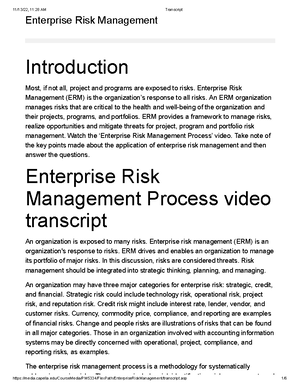 Quiz Risk Analysis Tools - Transcript - TRANSCRIPT Risk Analysis Tools ...