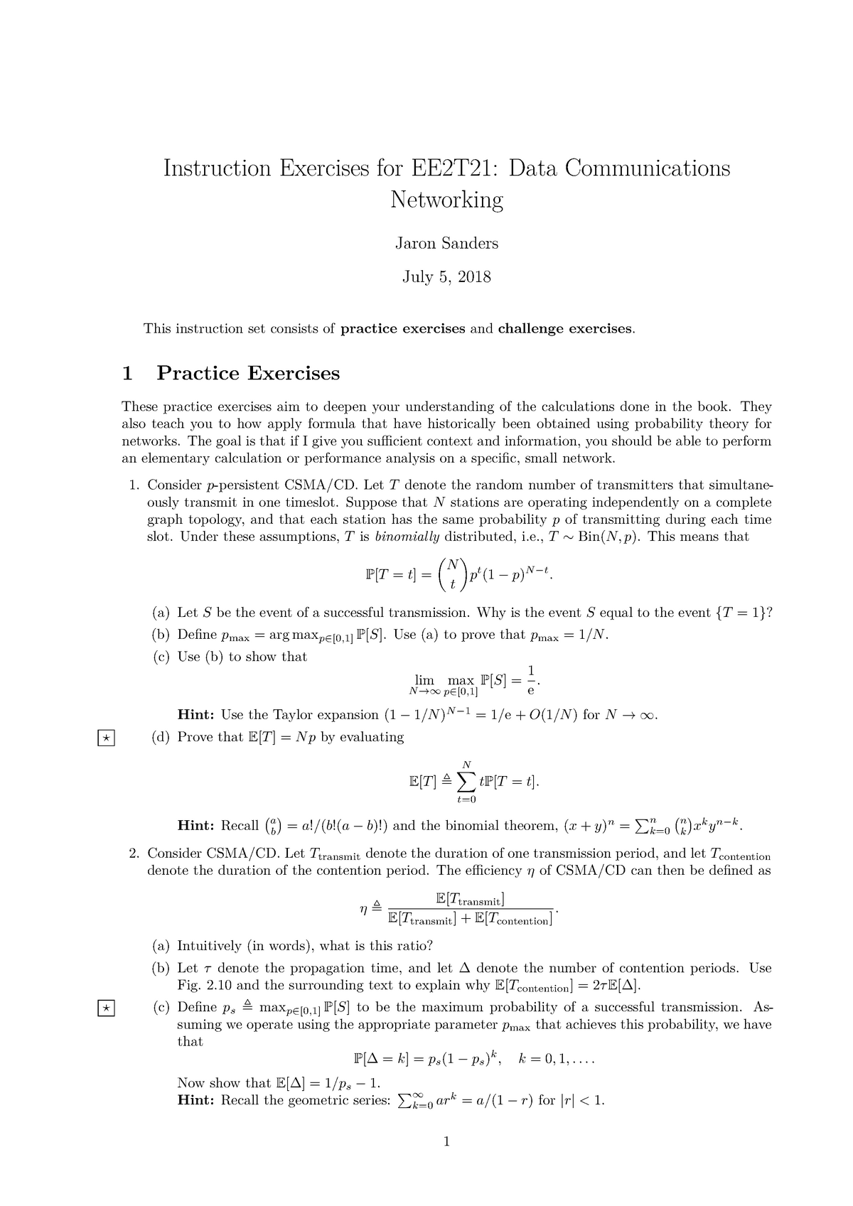 Instruction Exercises 1 Ee2t21 Studeersnel