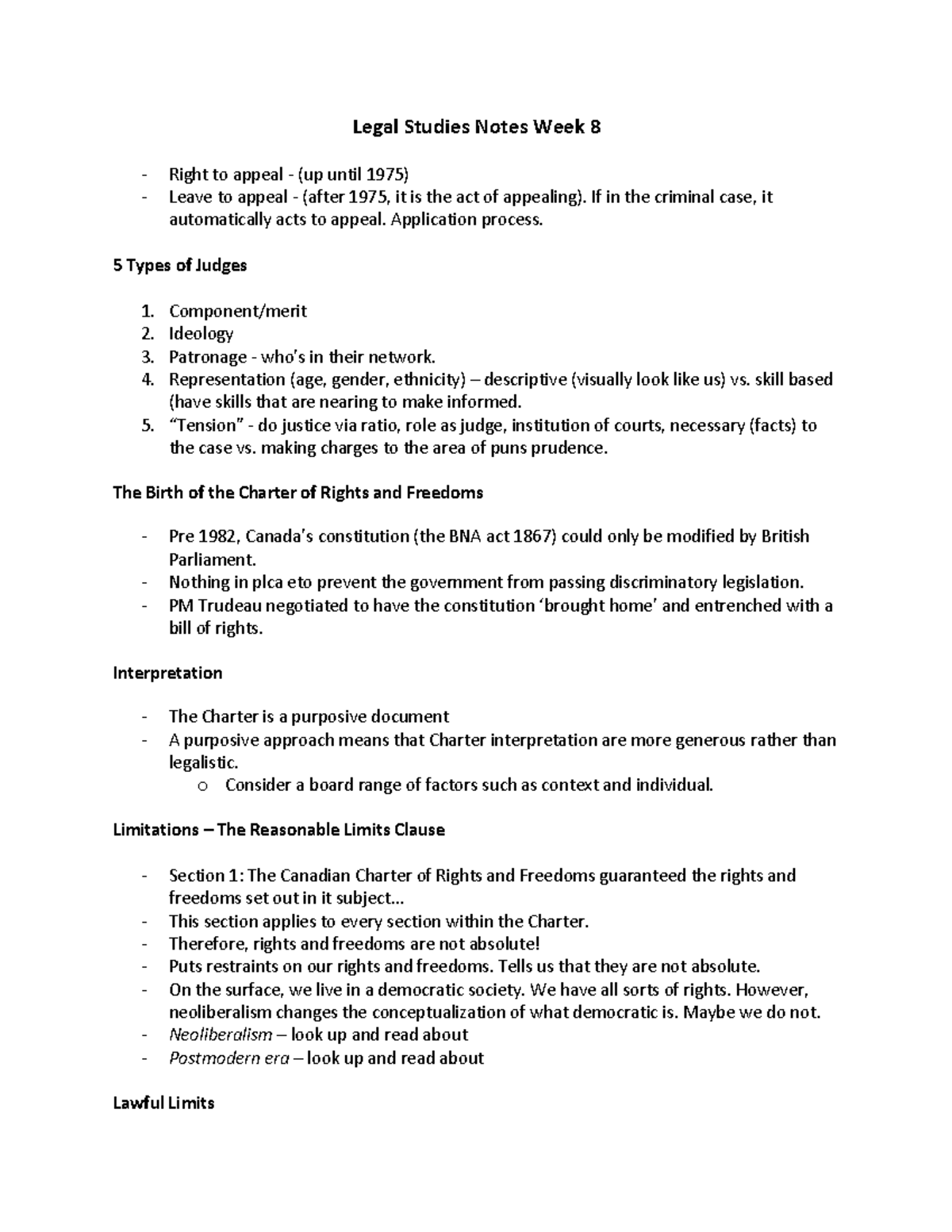 Legal Studies Notes Week 8 - If in the criminal case, it automatically ...