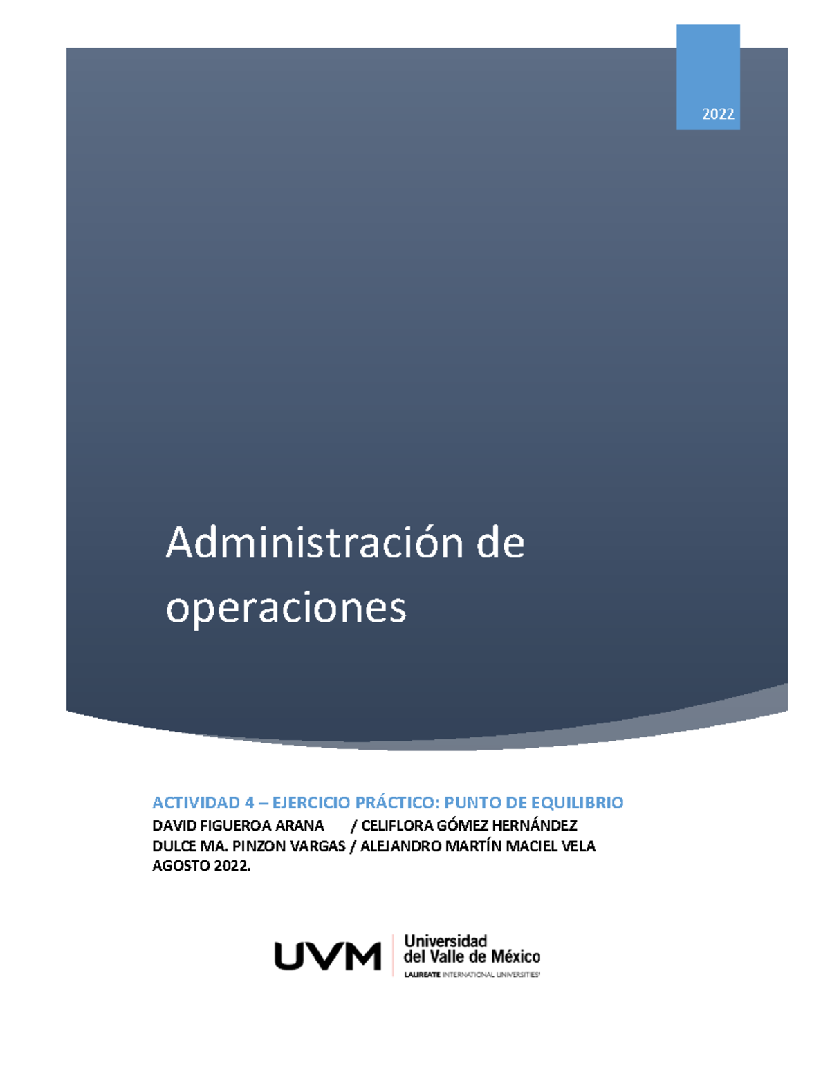 A4 E1 Admon DE OP - ADMINISTRACION DE OPERACIONES - Administración De ...