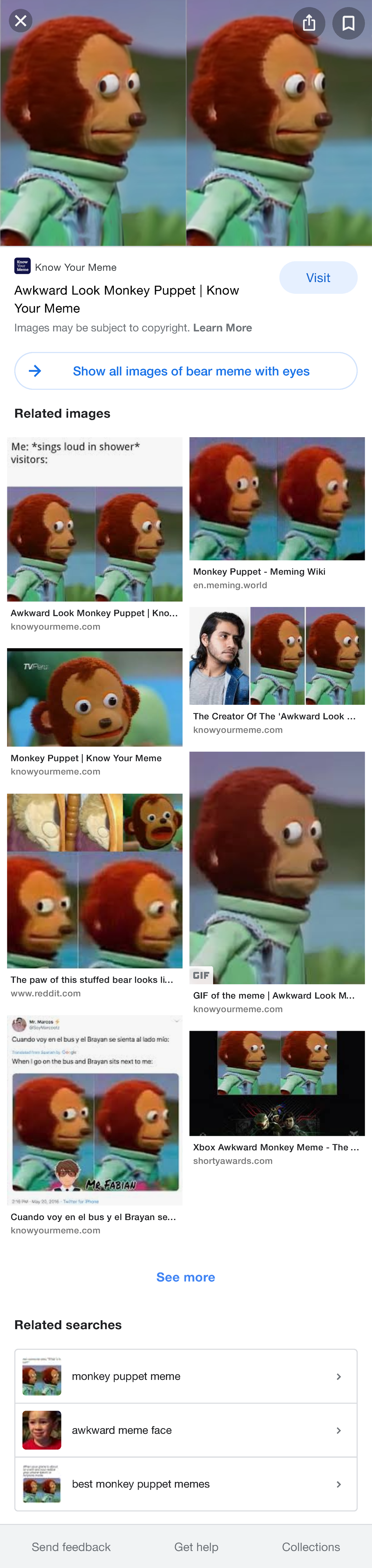 Monkey looking awkard meme