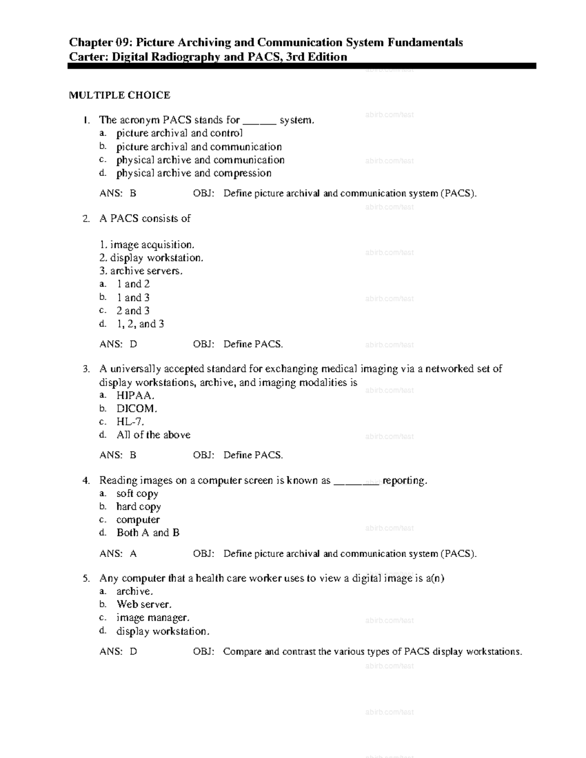 9 Digital Radiography and PACS Chapter 09 Picture Archiving and