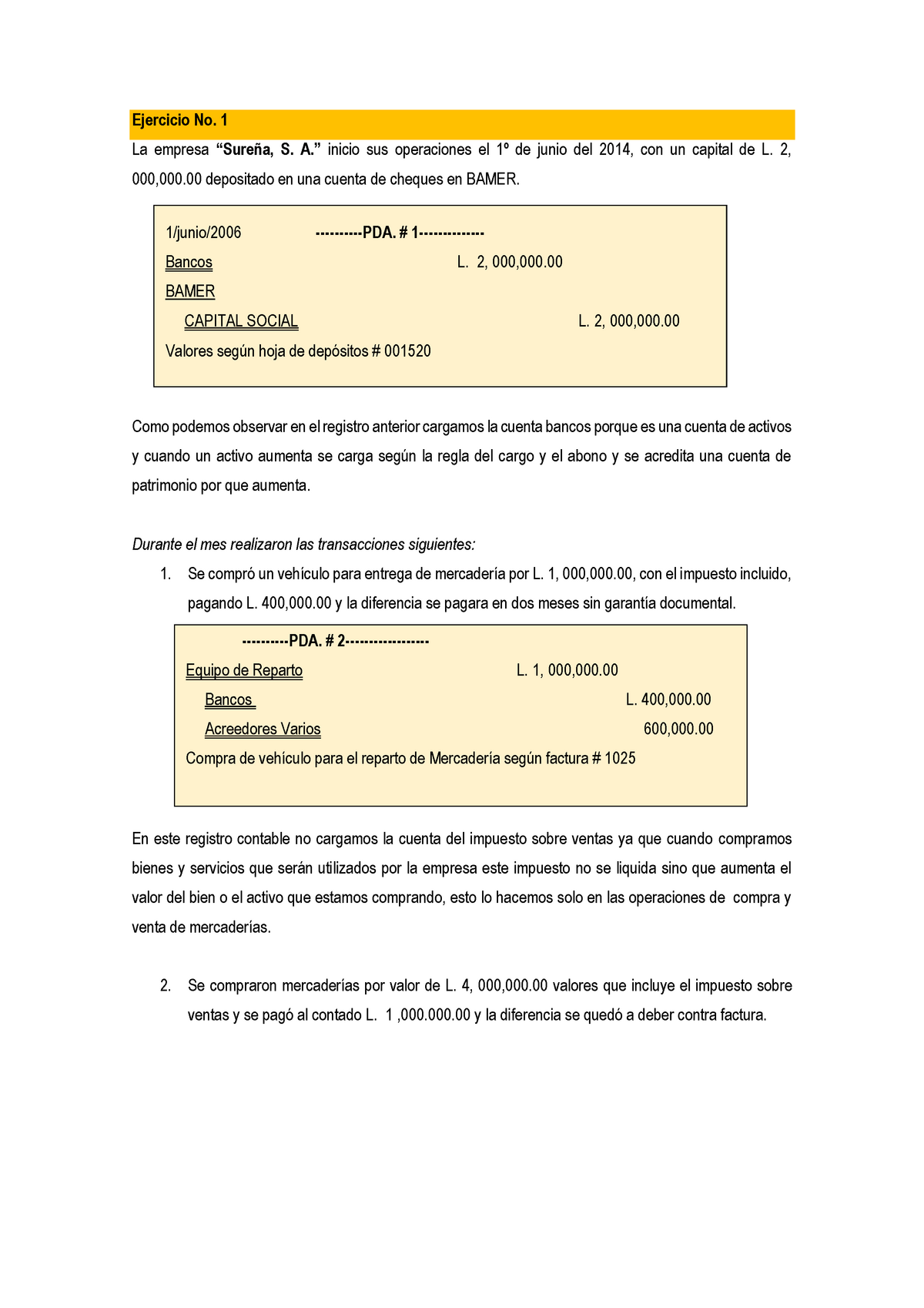 Ejercicio No 1 - EJERCICOS DE RESUELTOS CONTABILIDAD ORIGINAL ...