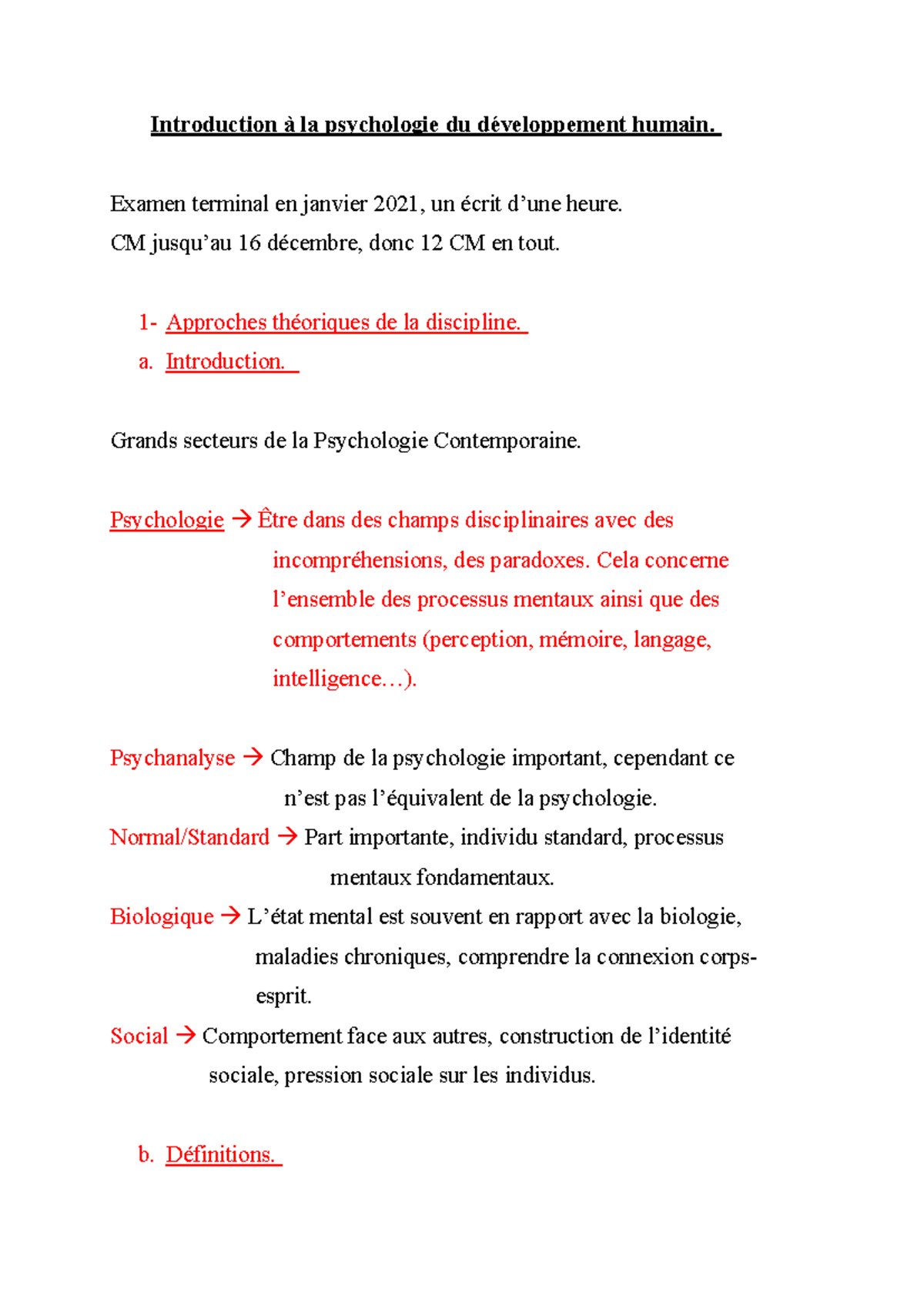 Psycho DEV L1 1 - Introduction à la psychologie du développement humain ...