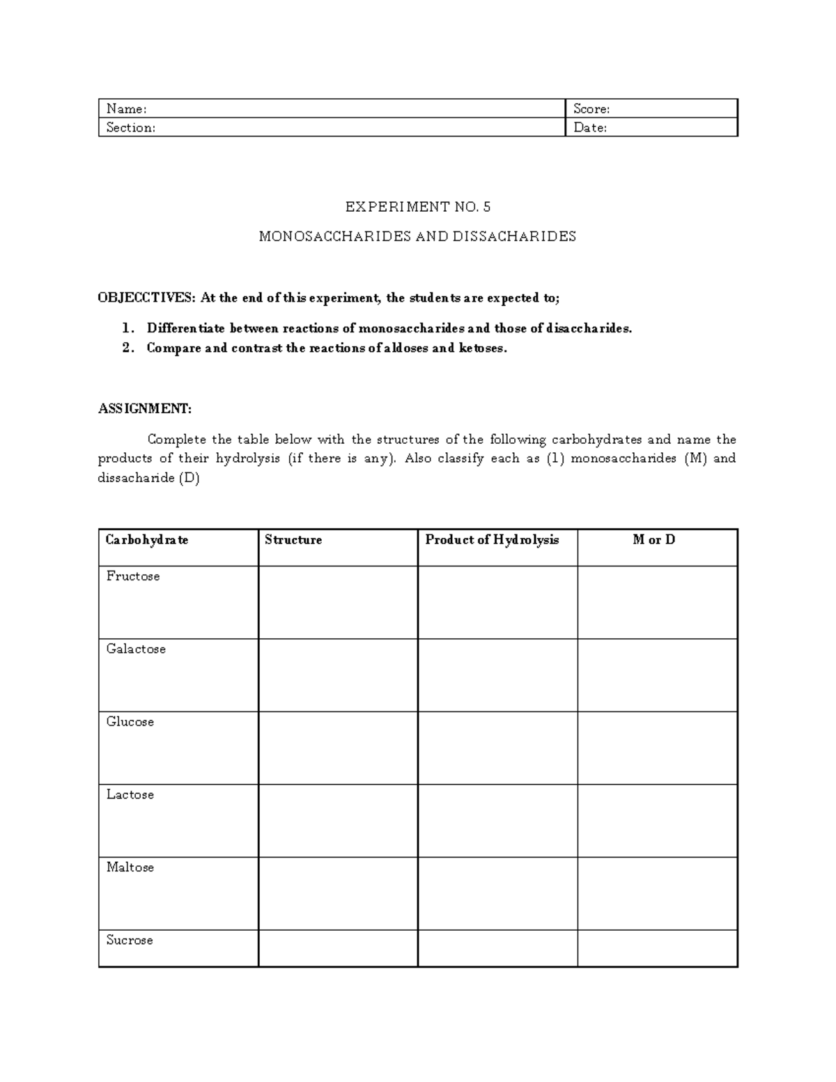 Experiment-NO.5 - LABORATORY MANUAL Experiment-NO.5 - Name: Score ...