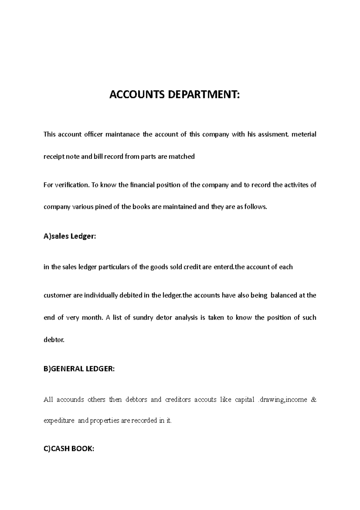 Accounts Department - computer science - ACCOUNTS DEPARTMENT: This ...