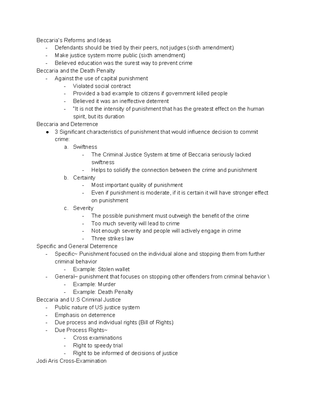 Beccaria’s Reforms and Ideas - Beccaria’s Reforms and Ideas ...