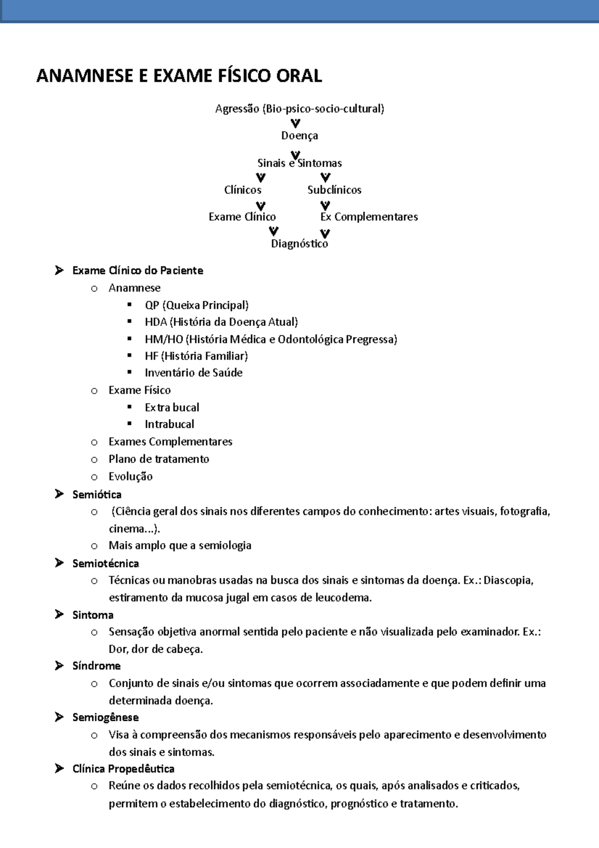 ANAMNESE EXAME FÍSICO - ANAMNESE EXAME FÍSICO