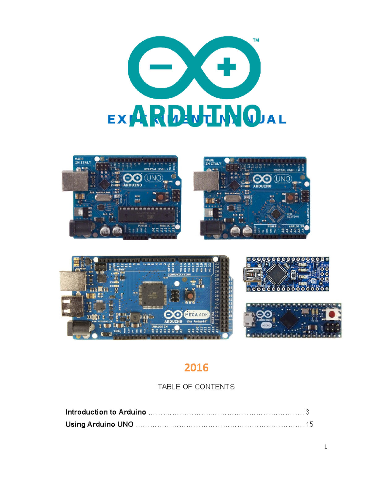 03 Arduino Manual v2 - ...... - E X P E R I M E N T M A N U A L 2016 ...
