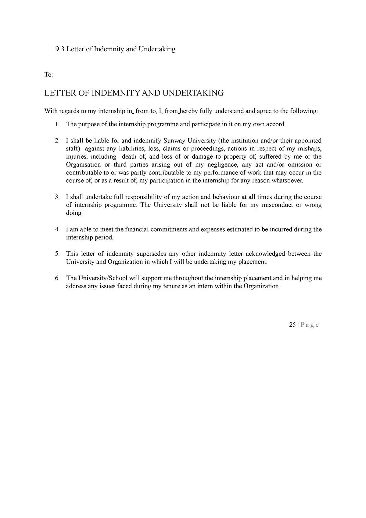 Letter Of Indemnity 0 Undertaking 2022 9 Letter Of Indemnity And Undertaking To Letter Of 6381
