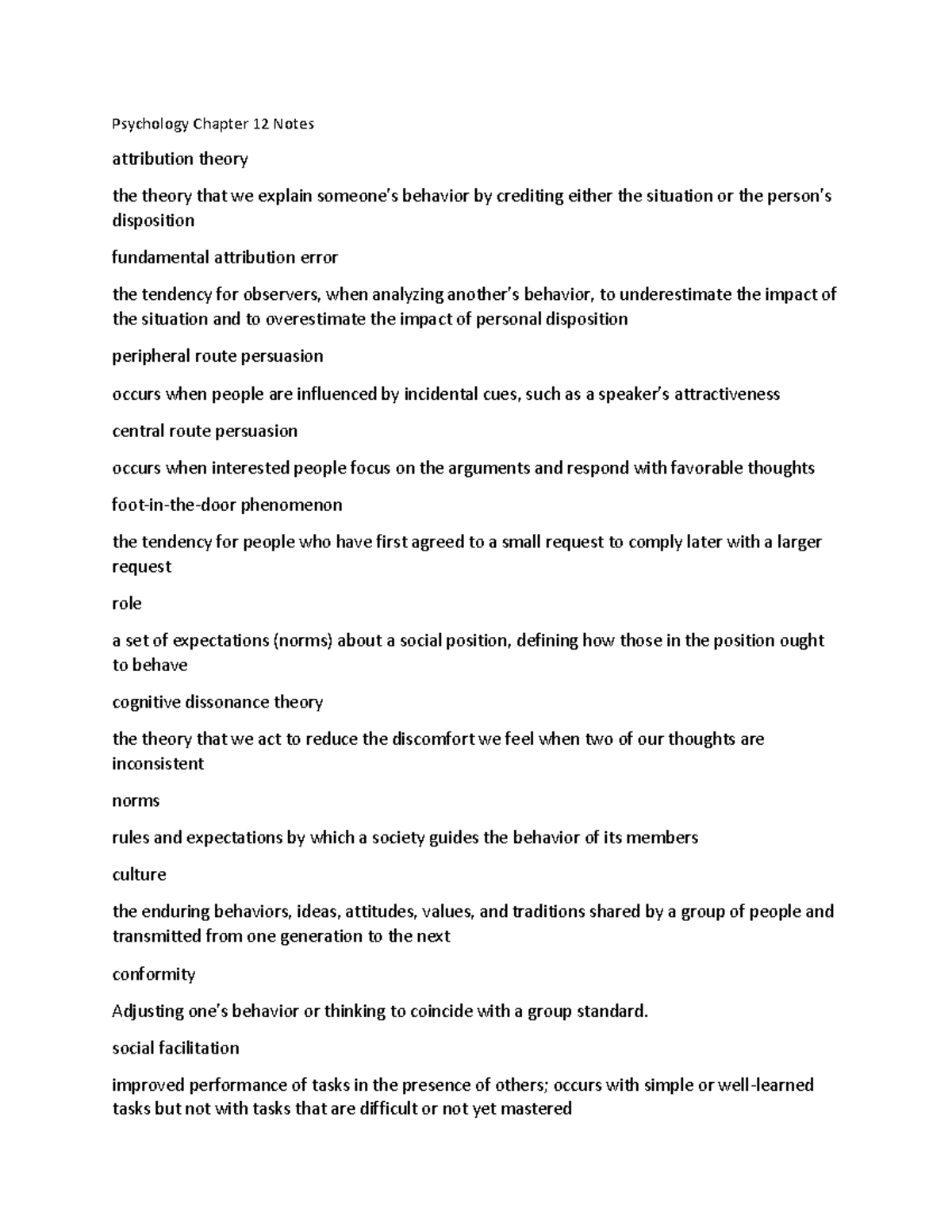 Psychology Chapter 12 Notes - Psychology Chapter 12 Notes attribution ...